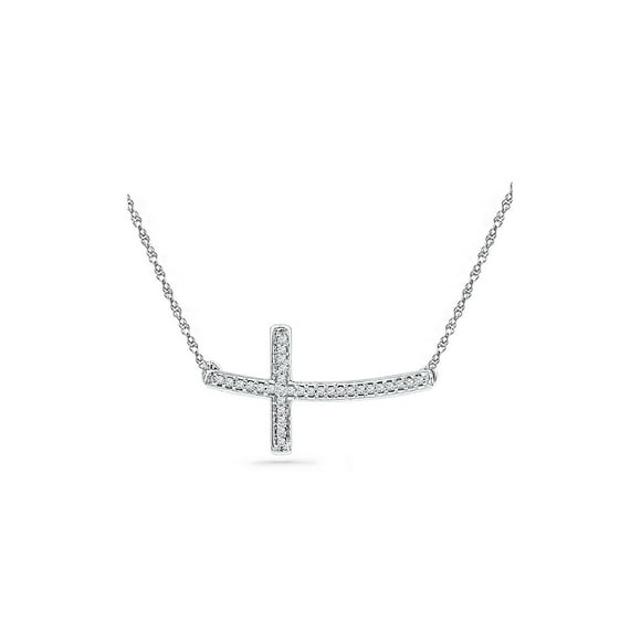 Brand new Horizontal Sideways Cross Gold/Silver Pendant Vogue Necklace PVCA